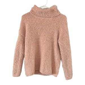 Lux II Fuzzy Pink Turtleneck Sweater‎